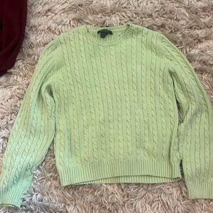 VINTAGE RAULPH LAUREN SWEATER- LIGHT GREEN WITH PINK LOGO- NEVER WORN